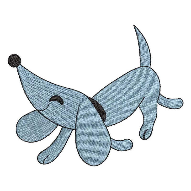Colorful funny dachshund embroidery design featuring a playful dachshund in various whimsical poses.