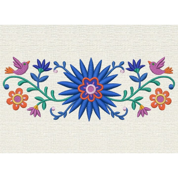 Flowers and birds ornament embroidery design - Embroidery Design
