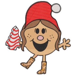 Little miss Christmas santa hat embroidery design - Embroidery Design