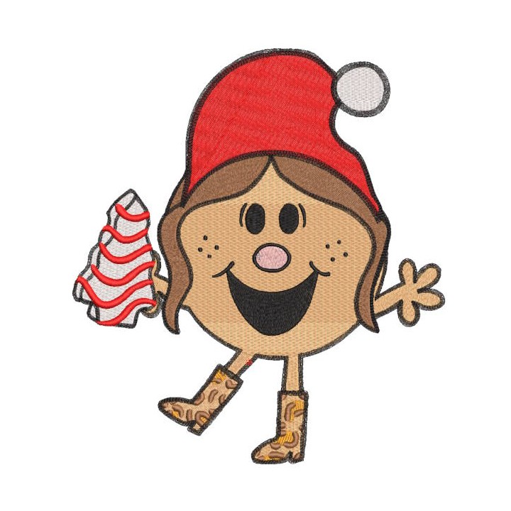 Little miss Christmas santa hat embroidery design - Embroidery Design