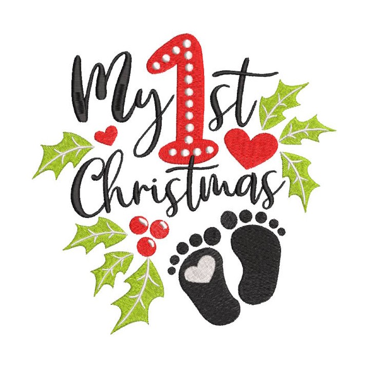 My first Christmas embroidery design - Embroidery Design