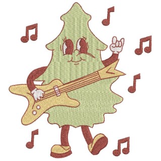 Singing Christmas tree embroidery design - Embroidery Design