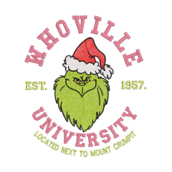 Whoville university est 1957 embroidery design - Embroidery Design