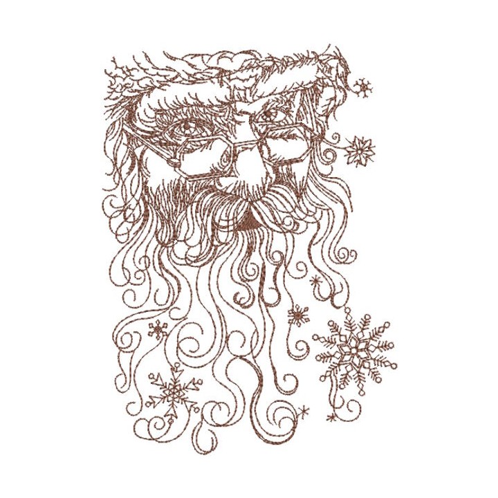 Santa claus frosty pattern embroidery design - Embroidery Design