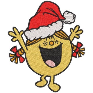 Funny little miss Christmas embroidery design - Embroidery Design