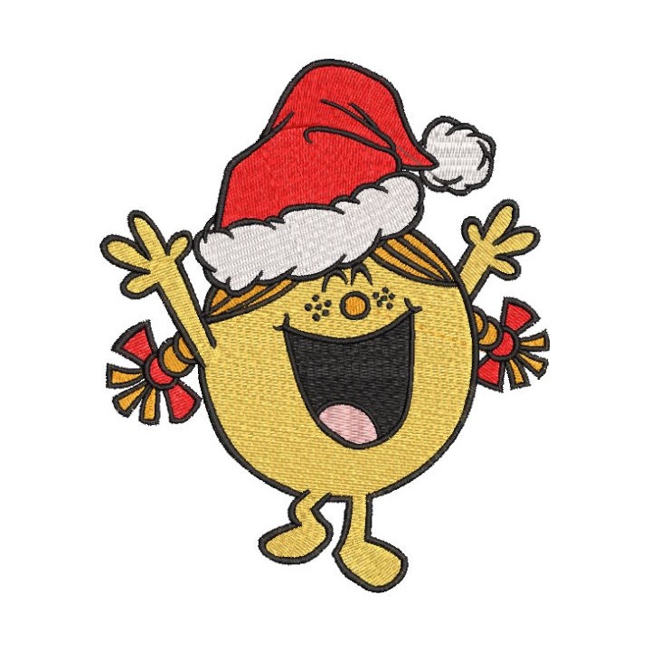 Funny little miss Christmas embroidery design - Embroidery Design