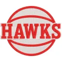 Atlanta Hawks alternate logo embroidery design featuring the iconic bird emblem in vibrant team colors.