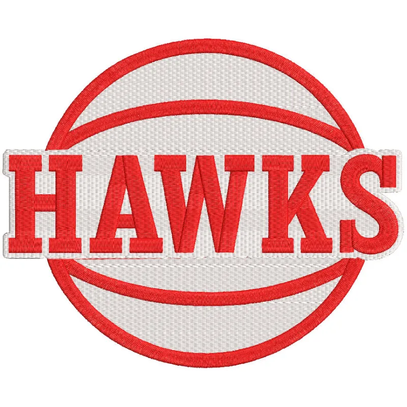 Atlanta Hawks alternate logo embroidery design featuring the iconic bird emblem in vibrant team colors.