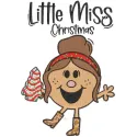 Little Miss Christmas embroidery design featuring festive colors and cheerful holiday motifs.