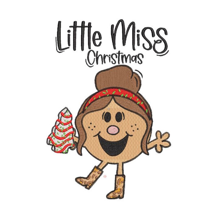 Little miss christmas embroidery design - Embroidery Design