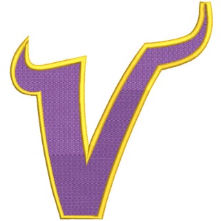 Minnesota Vikings V Logo embroidery design - Embroidery Design