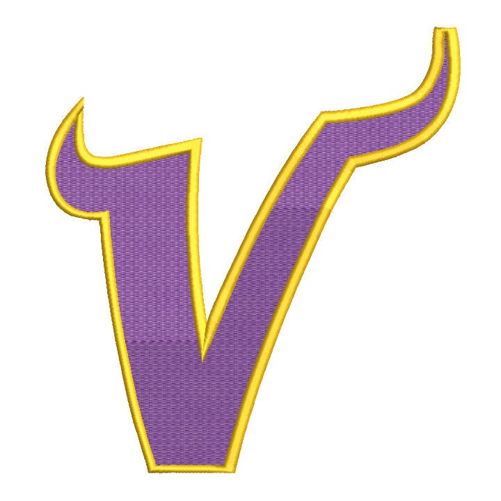 Minnesota Vikings V Logo embroidery design - Embroidery Design