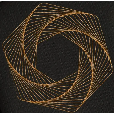 Abstract swirl decor embroidery design featuring intricate swirls and patterns in vibrant colors on fabric.