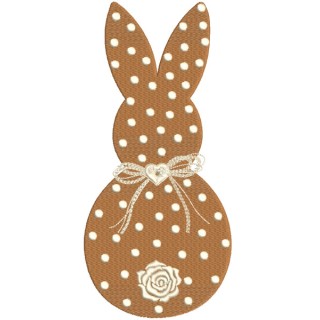 Easter Bunny Ears polka dot embroidery design - Embroidery Design