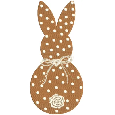 Easter Bunny Ears with a colorful polka dot embroidery design, perfect for festive celebrations.