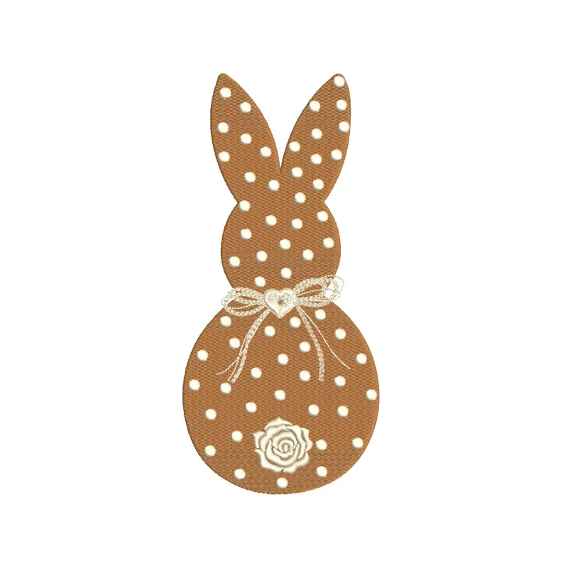 Easter Bunny Ears with a colorful polka dot embroidery design, perfect for festive celebrations.