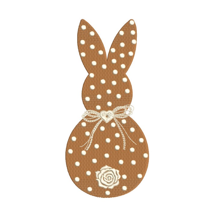 Easter Bunny Ears polka dot embroidery design - Embroidery Design