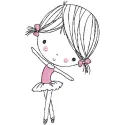 Ballerina young dancer embroidery design showcasing a delicate ballerina in a graceful pose on fabric.