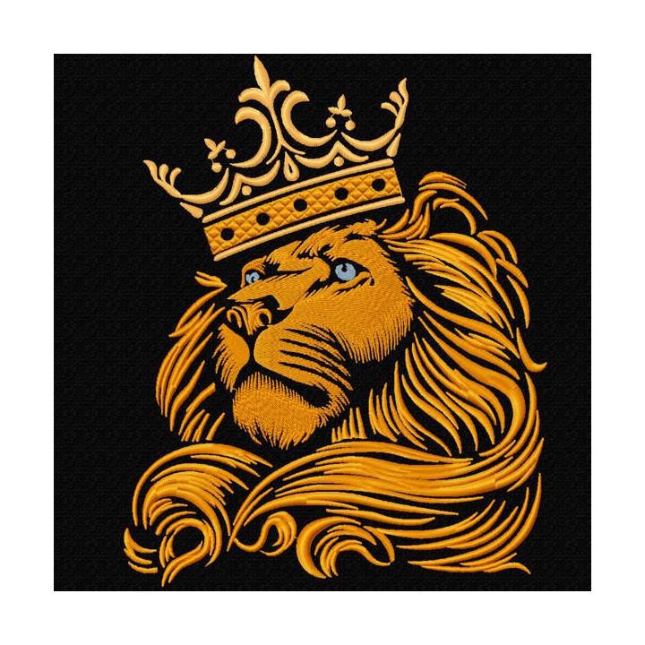 Lion with crown embroidery design - Embroidery Design