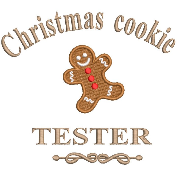 Christmas cookie tester embroidery design - Embroidery Design