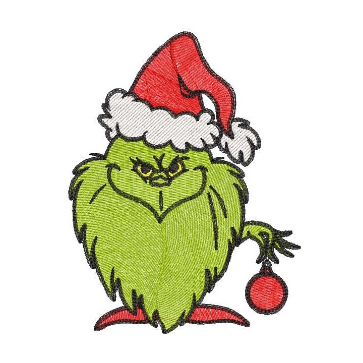Christmas Grinch Gnome embroidery design - Embroidery Design