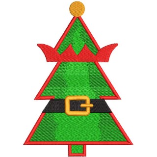 Christmas tree elf style embroidery design - Embroidery Design