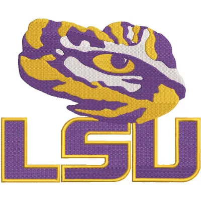 LSU Tigers Alternate logo 2014 embroidery design preview showcasing vibrant details and clean edges.