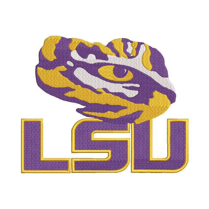 LSU Tigers Alternate logo 2014 embroidery design preview showcasing vibrant details and clean edges.