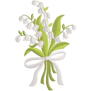 Lily of the valley bouquet embroidery design - Embroidery Design