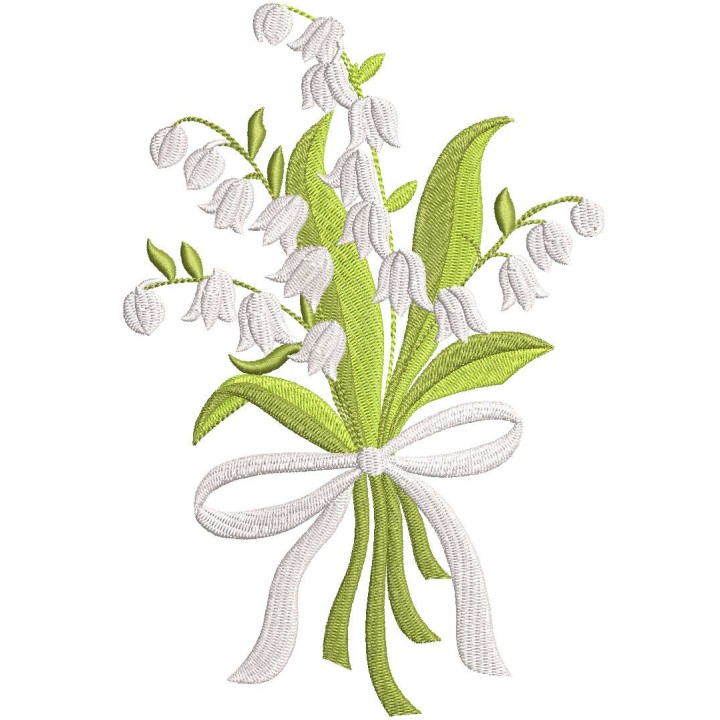 Lily of the valley bouquet embroidery design - Embroidery Design