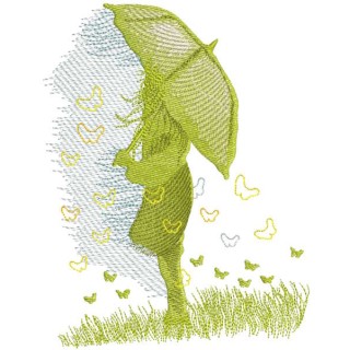 Summer rain embroidery design - Embroidery Design