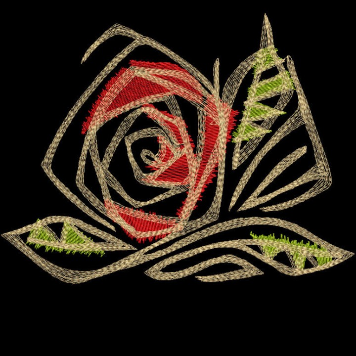 Rose art figure embroidery design - Embroidery Design