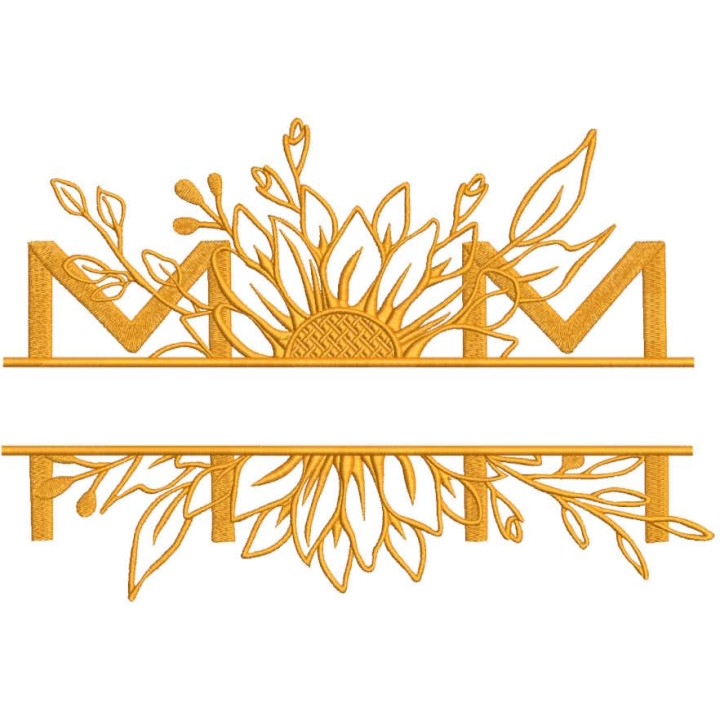 Mom sunflower split embroidery design - Embroidery Design