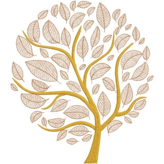 Golden money tree embroidery design - Embroidery Design