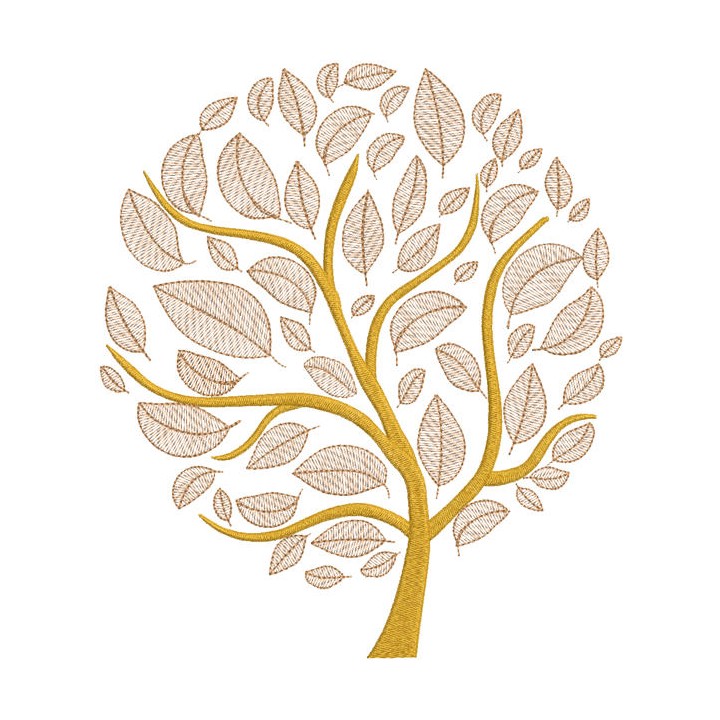 Golden money tree embroidery design - Embroidery Design