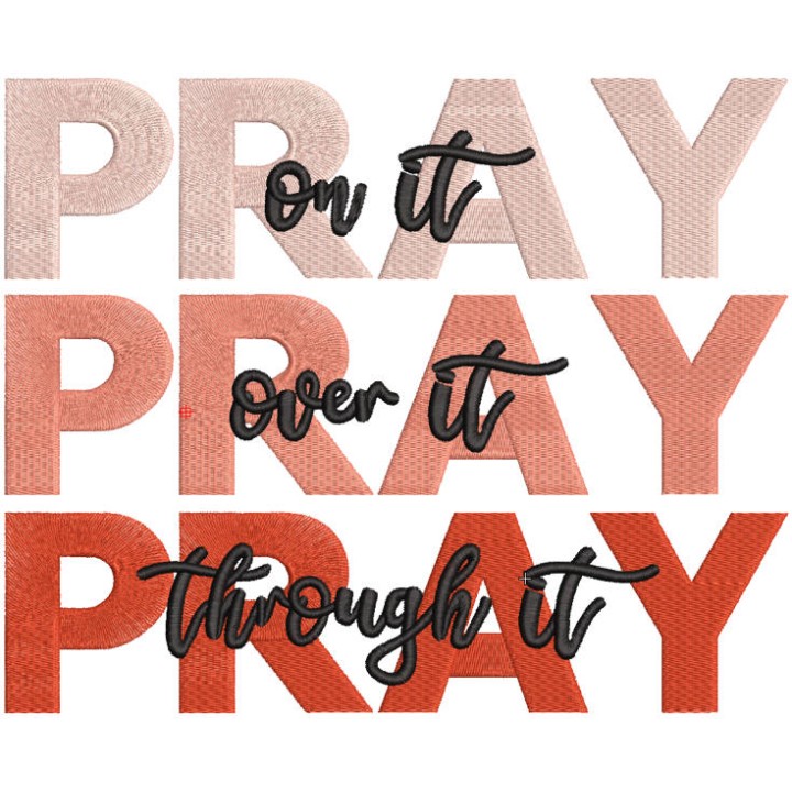 Pray pray pray embroidery design - Embroidery Design