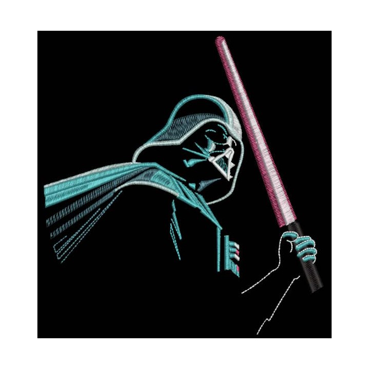 Darth Vader with a light sword embroidery design - Embroidery Design