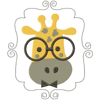 Giraffe frame embroidery design - Embroidery Design