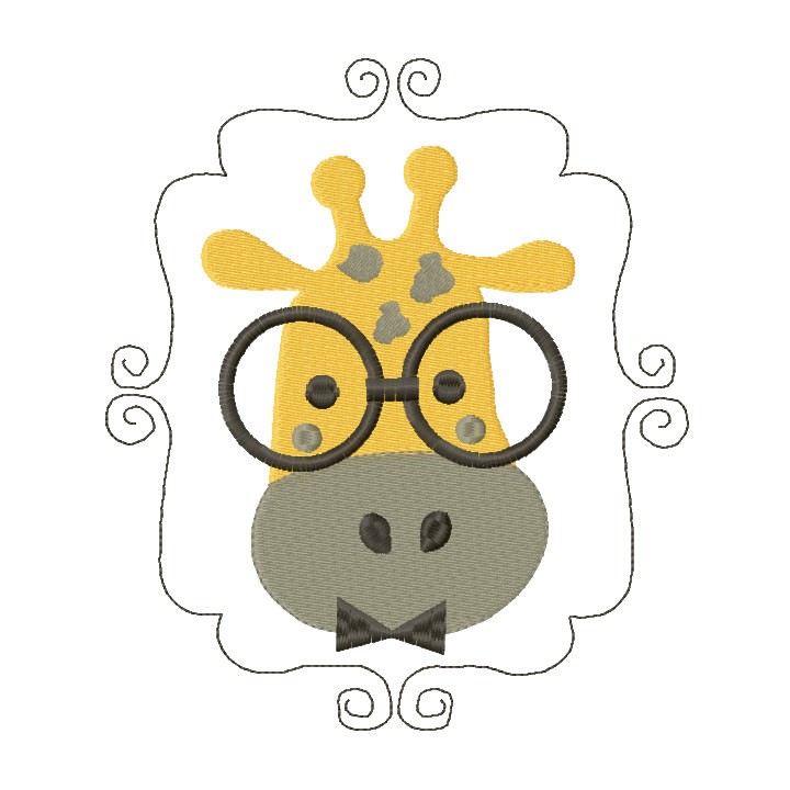 Giraffe frame embroidery design - Embroidery Design