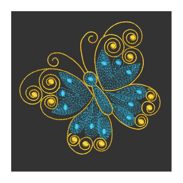 Patterned butterfly embroidery design - Embroidery Design