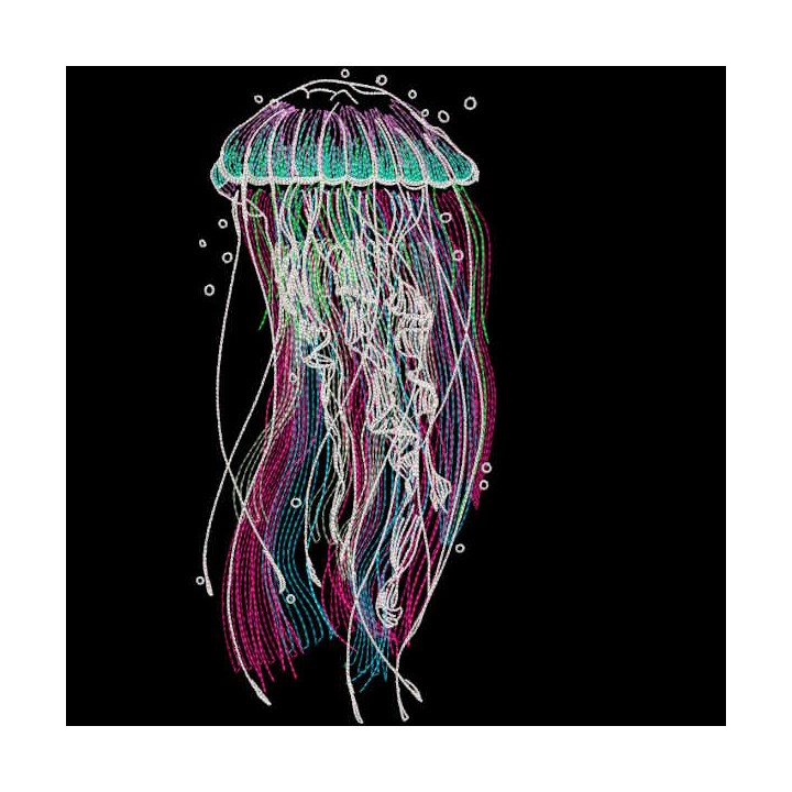 Rainbow jellyfish embroidery design - Embroidery Design