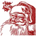 Santa Claus Christmas sketch embroidery design preview for machine embroidery, showcasing detailed stitching and vibrant col…