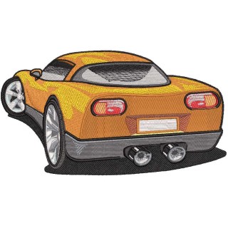 Orange sport car embroidery design - Embroidery Design