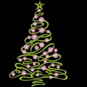 Swirl modern Christmas tree embroidery design preview. Filename hint: swirl modern christmas tree embroidery design.