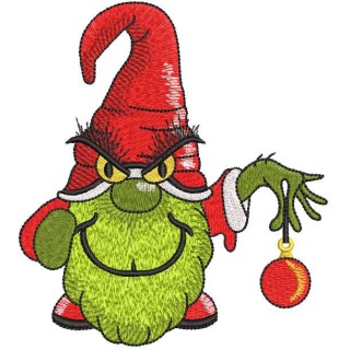 Grinch Christmas Gnome embroidery design - Embroidery Design