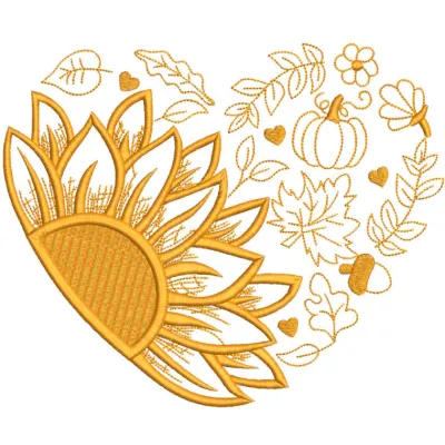 Fall Leaves Heart embroidery design preview showcasing intricate details and vibrant colors. Filename: fall leaves heart emb…