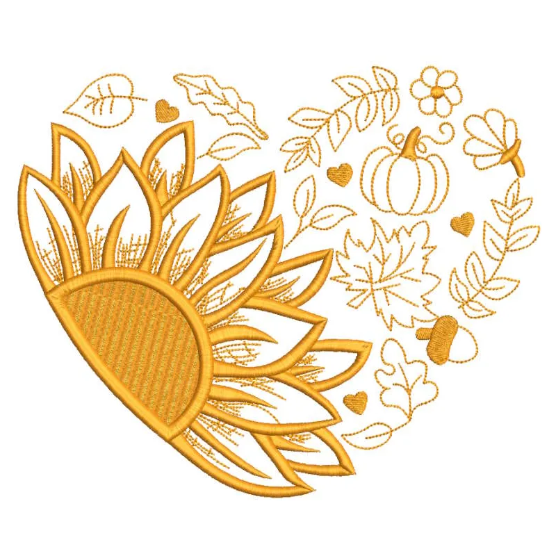 Fall Leaves Heart embroidery design preview showcasing intricate details and vibrant colors. Filename: fall leaves heart emb…