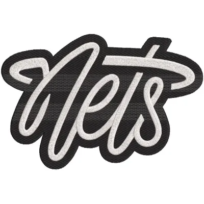 Brooklyn Nets Alternate Logo 2022 embroidery design preview. Filename: brooklyn nets alternate logo 2022 embroidery design.