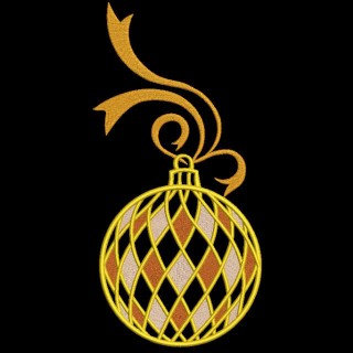 Christmas ball Harlequin embroidery design - Embroidery Design