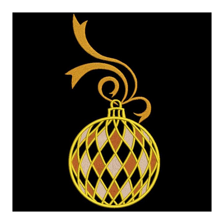 Christmas ball Harlequin embroidery design - Embroidery Design